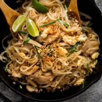 Chicken Pad Thai fresh off the stove ready to be served
