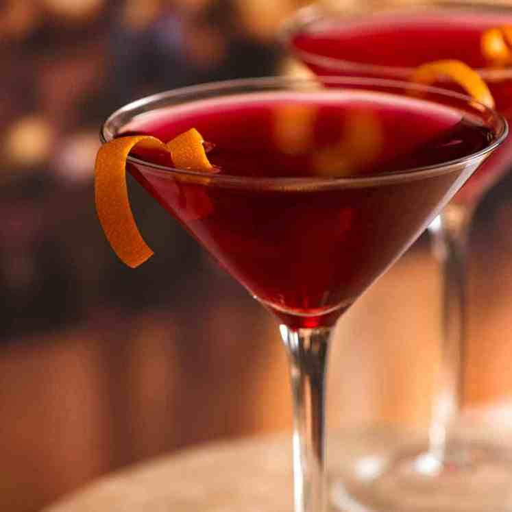 Cosmopolitan cocktail in a bar