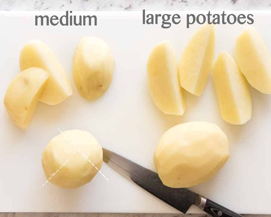 How to cut Greek Lemon Potatoes