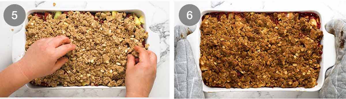 How to make rhubarb crumble with apple