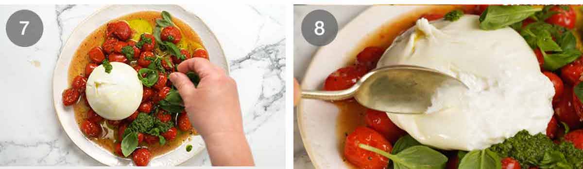 How to make burst tomato burrata salad