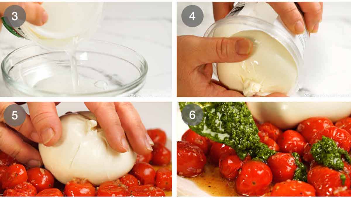 How to make burst tomato burrata salad