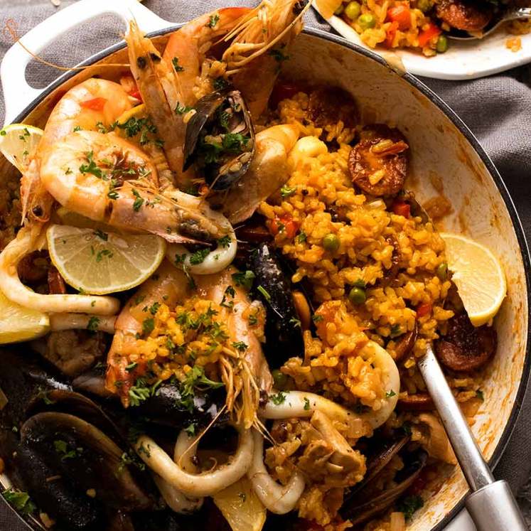 Paella ready to be served