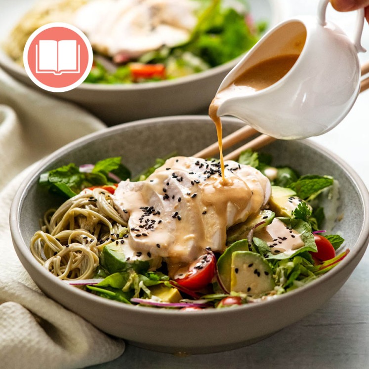 Kyoto Chicken Soba Salad with Creamy Sesame Dressing from RecipeTin Eats "Dinner" cookbook by Nagi Maehashi